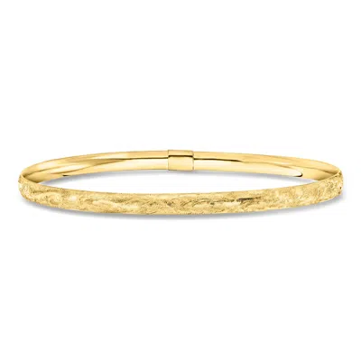 Ross-simons Italian 10kt Yellow Gold Brushed Bangle Bracelet