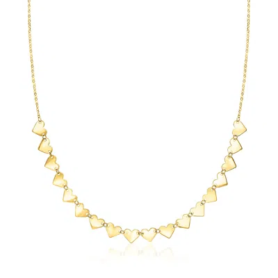 Ross-simons Italian 10kt Yellow Gold Central Heart Station Necklace