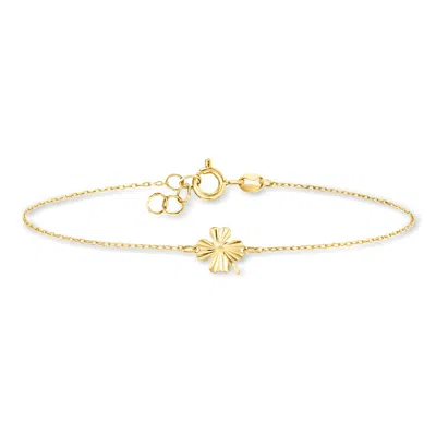 Ross-simons Italian 10kt Yellow Gold Clover Bracelet