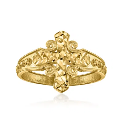 Ross-simons Italian 10kt Yellow Gold Cross Ring