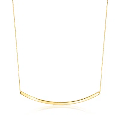 Ross-simons Italian 10kt Yellow Gold Curved Bar Necklace