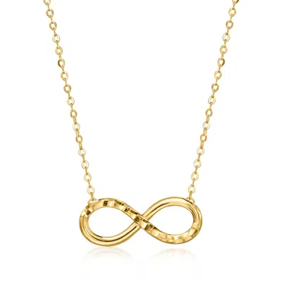 Ross-simons Italian 10kt Yellow Gold Diamond-cut Infinity Necklace