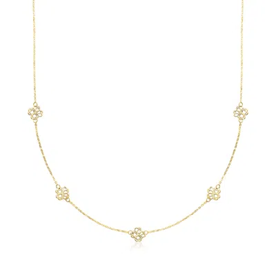 Ross-simons Italian 10kt Yellow Gold Flower Station Necklace