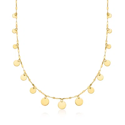 Ross-simons Italian 10kt Yellow Gold Graduated Circle Station Necklace