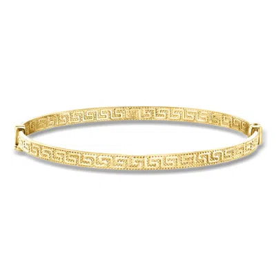 Ross-simons Italian 10kt Yellow Gold Greek Key Bangle Bracelet