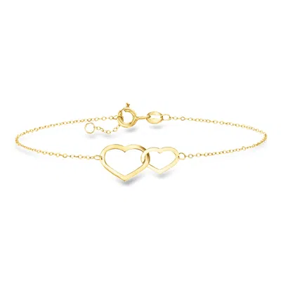 Ross-simons Italian 10kt Yellow Gold Infinity Heart Bracelet