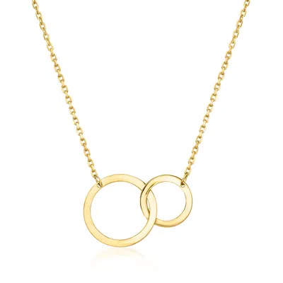 Ross-simons Italian 10kt Yellow Gold Interlocking-circle Necklace