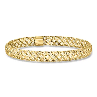 Ross-simons Italian 10kt Yellow Gold Mesh Bangle Bracelet