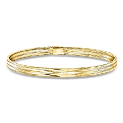Ross-simons Italian 10kt Yellow Gold Mesh Stretch Bracelet In Orange