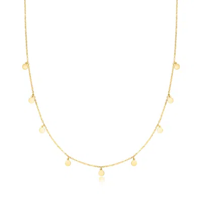 Ross-simons Italian 10kt Yellow Gold Mini Disc Station Necklace