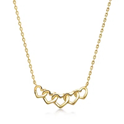 Ross-simons Italian 10kt Yellow Gold Multi-heart Necklace