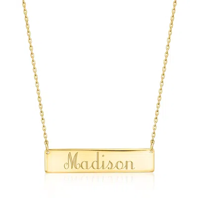 Ross-simons Italian 10kt Yellow Gold Personalized Bar Necklace