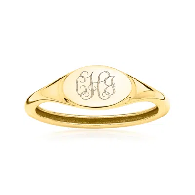 Ross-simons Italian 10kt Yellow Gold Personalized Signet Ring