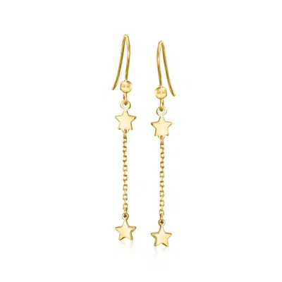 Ross-simons Italian 10kt Yellow Gold Star Drop Earrings