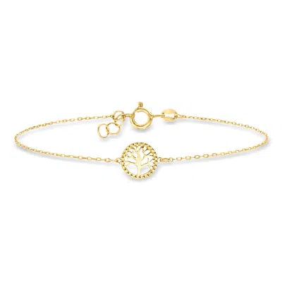 Ross-simons Italian 10kt Yellow Gold Tree Of Life Bracelet