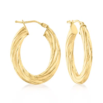 Ross-simons Italian 10kt Yellow Gold Twisted Oval Hoop Earrings