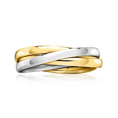 Ross-simons Italian 14kt 2-tone Gold Rolling Ring