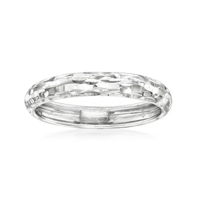 Ross-simons Italian 14kt White Gold Diamond-cut Ring