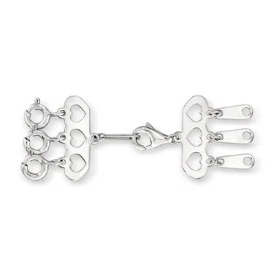 Ross-simons Italian 14kt White Gold Layering Clasp In Silver