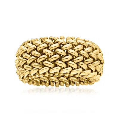 Ross-simons Italian 14kt Yellow Gold Beaded Mesh Ring