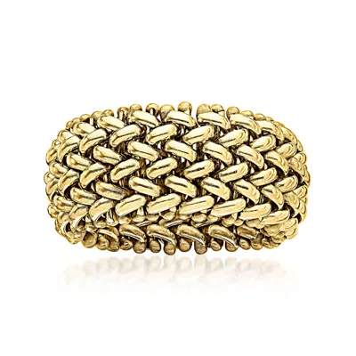 Ross-simons Italian 14kt Yellow Gold Beaded Mesh Ring