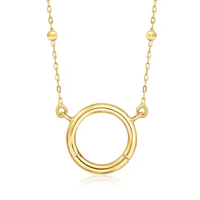 Ross-simons Italian 14kt Yellow Gold Charm-compatible Beaded Station Necklace
