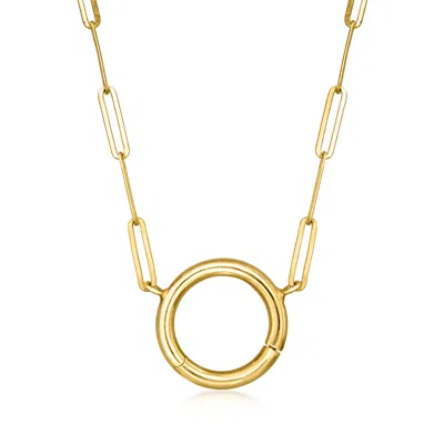 Ross-simons Italian 14kt Yellow Gold Charm-compatible Paper Clip Link Necklace