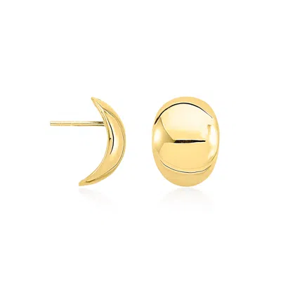 Ross-simons Italian 14kt Yellow Gold Dome Earrings In Pattern