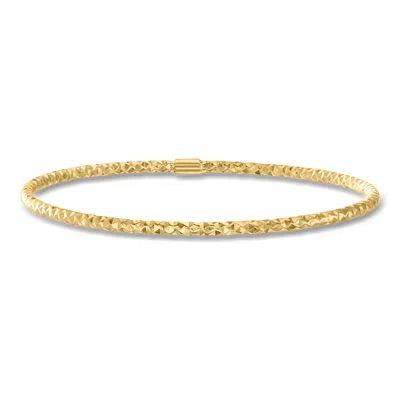 Ross-simons Italian 14kt Yellow Gold Hammered Bangle Bracelet