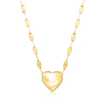 Ross-simons Italian 14kt Yellow Gold Heart Lumachina-chain Necklace