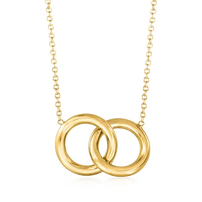 Ross-simons Italian 14kt Yellow Gold Interlocking Circle Necklace In Multi