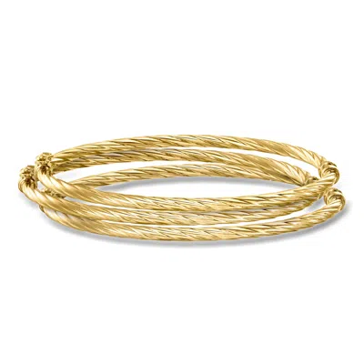 Ross-simons Italian 14kt Yellow Gold Jewelry Set: Three Twisted Bangle Bracelets