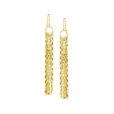 Ross-simons Italian 14kt Yellow Gold Multi-strand Lumachina-chain Drop Earrings