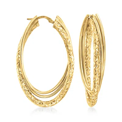 Ross-simons Italian 14kt Yellow Gold Twisted Triple-hoop Earrings