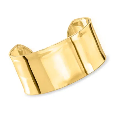 Ross-simons Italian 18kt Gold Over Sterling Polished Cuff Bracelet