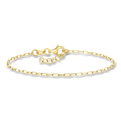 Ross-simons Italian 1.6mm 18kt Gold Over Sterling Mini Paper Clip Link Bracelet