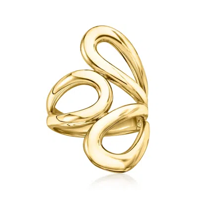Ross-simons Italian 18kt Gold Over Sterling Abstract Floral Ring In Metallic