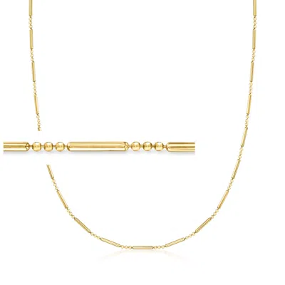 Ross-simons Italian 18kt Gold Over Sterling Bead-chain Link Necklace