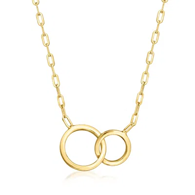 Ross-simons Italian 18kt Gold Over Sterling Double-circle Necklace