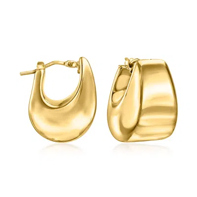 Ross-simons Italian 18kt Gold Over Sterling Graduated Hoop Earrings In Yellow