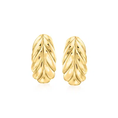 Ross-simons Italian 18kt Gold Over Sterling Leaf Earrings