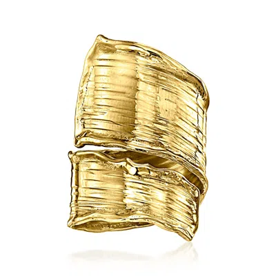Ross-simons Italian 18kt Gold Over Sterling Lined Bypass Ring