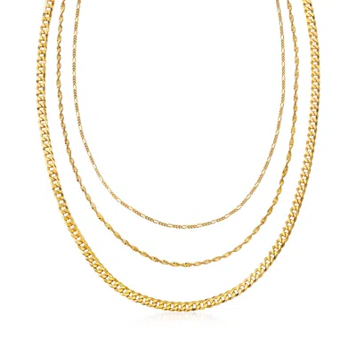 Ross-simons Italian 18kt Gold Over Sterling Multi-link Layered Necklace