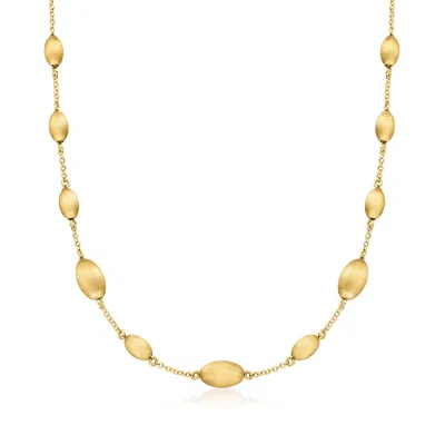 Ross-simons Italian 18kt Gold Over Sterling Oval Bead Station Necklace