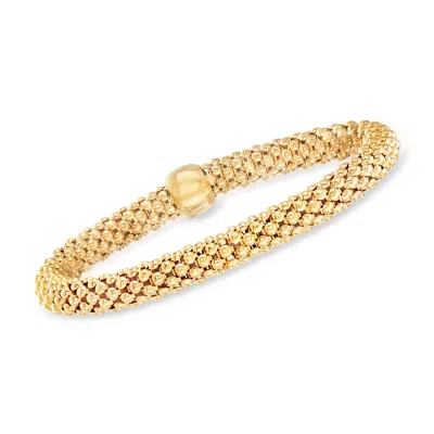 Ross-simons Italian 18kt Gold Over Sterling Stretch Bracelet In Gray