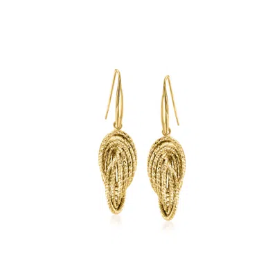 Ross-simons Italian 18kt Gold Over Sterling Twisted Drop Earrings In Purple