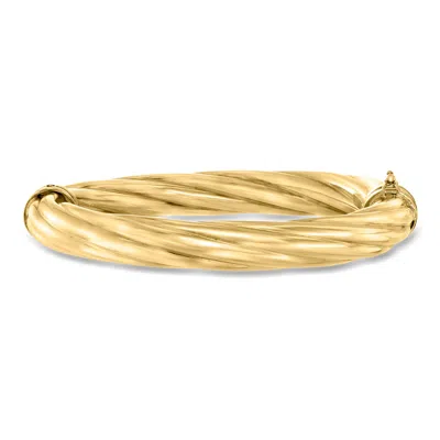 Ross-simons Italian 18kt Gold Over Sterling Wide Twisted Bangle Bracelet