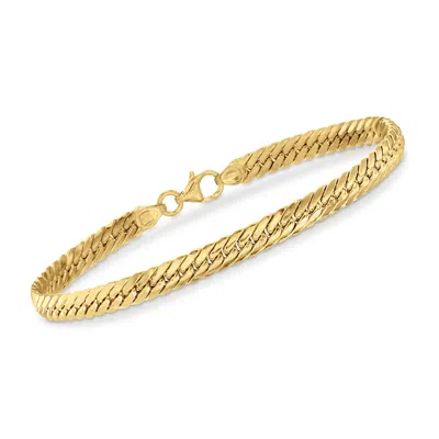 Ross-simons Italian 18kt Yellow Gold Cuban-link Bracelet In Neutral