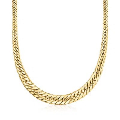 Ross-simons Italian 18kt Yellow Gold Graduated Cuban-link Necklace