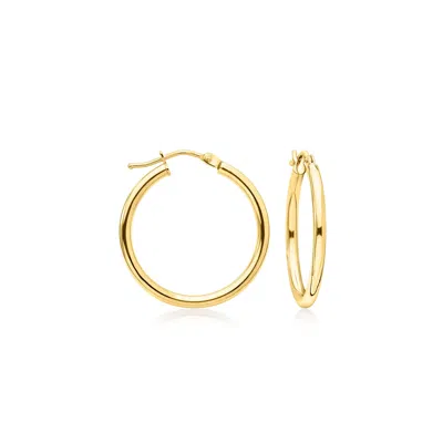 Ross-simons Italian 18kt Yellow Gold Hoop Earrings In Red